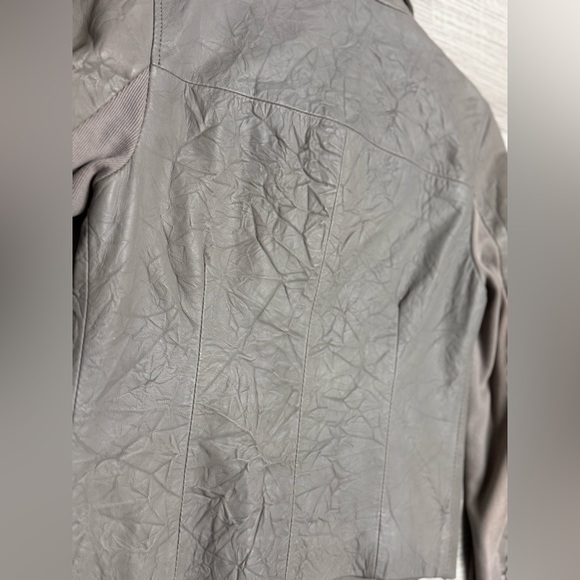 BLACK FRIDAY SALE - MUUBAA - Lamb Leather Jacket, Gulrro Biker in Hard Grey - Picture 10 of 10